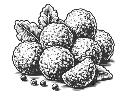 meatballs engraving sketch vector illustrationのイラスト素材