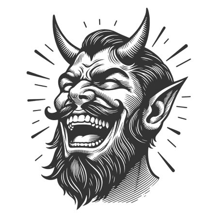 Devilish Figure Laughing vector illustrationのイラスト素材