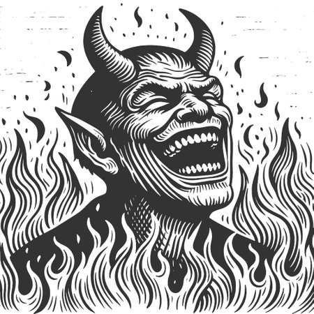 Devilish Figure Laughing vector illustrationのイラスト素材