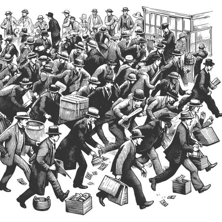 Black Friday crowd of people vector illustrationのイラスト素材