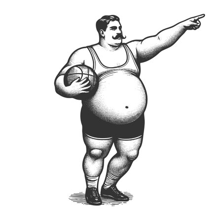 Man Holding Ball and Pointing rasterの写真素材