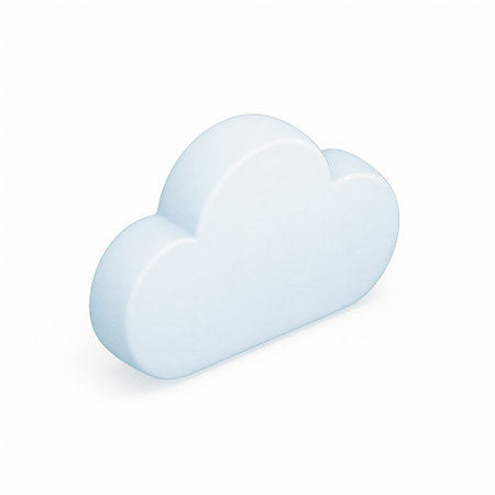 3D cloud symbol, ideal for representing cloud storage, networking, or digital services. Isometric...