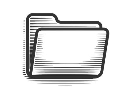 simple folder icon, file storage, organization, data management, and digital or office document...