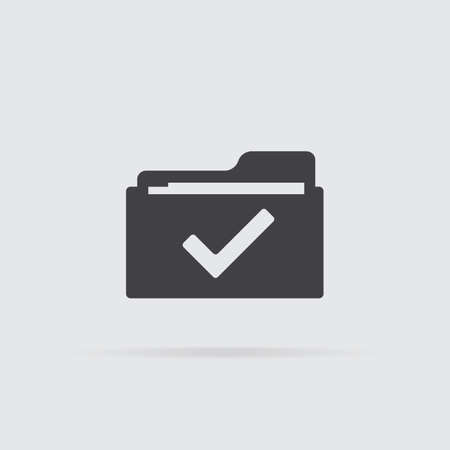 Selected folder icon in flat style isolated on grey background. For your design, logo. Vector illustration.のイラスト素材