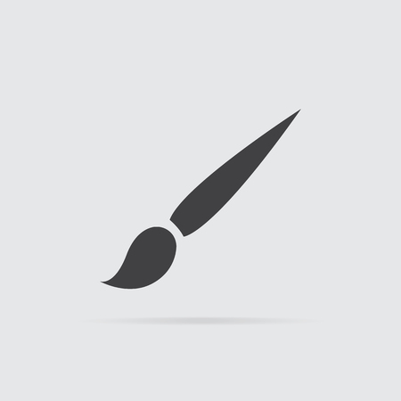 Brush icon in flat style isolated on grey background. For your design, logo. Vector illustration.のイラスト素材