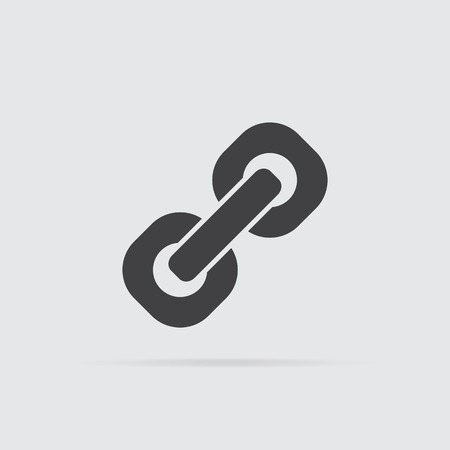 Link icon in flat style isolated on grey background. For your design, logo. Vector illustration.のイラスト素材