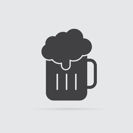 Beer icon in flat style isolated on grey background. For your design, logo. Vector illustration.のイラスト素材