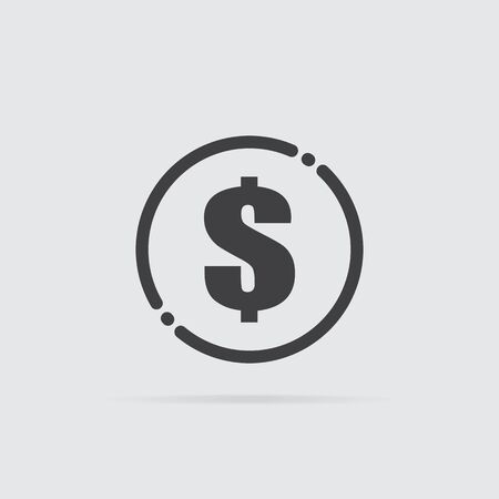 Money icon in flat style isolated on grey background. For your design, logo. Vector illustration.のイラスト素材