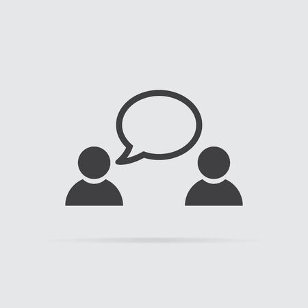 People talking icon in flat style isolated on grey background. For your design, logo. Vector...