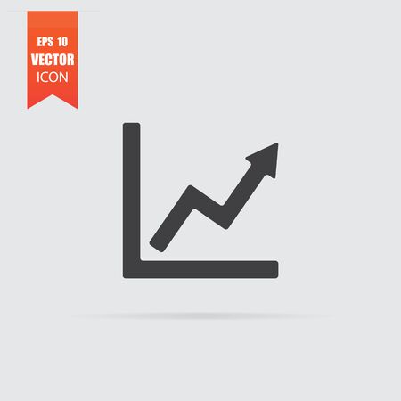 Growth icon in flat style isolated on grey background. For your design, logo. Vector illustration.のイラスト素材