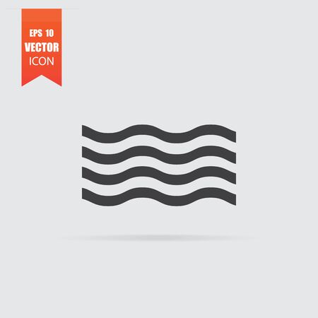 Wave icon in flat style isolated on grey background. For your design, Vector illustration.のイラスト素材
