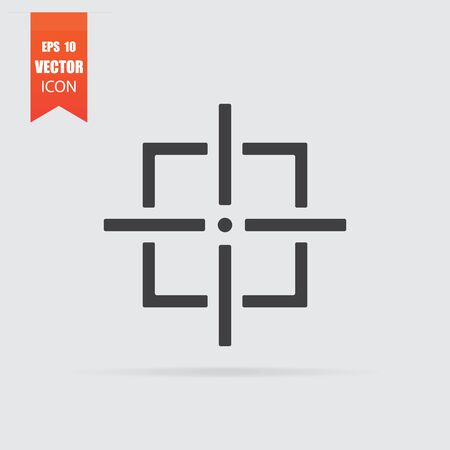 Aim icon in flat style isolated on grey background. For your design, Vector illustration.のイラスト素材