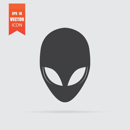 Alien icon in flat style isolated on grey background. For your design. Vector illustration.のイラスト素材