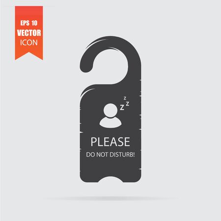 Do not disturb icon in flat style isolated on grey background. For your design, logo. Vector illustration.のイラスト素材