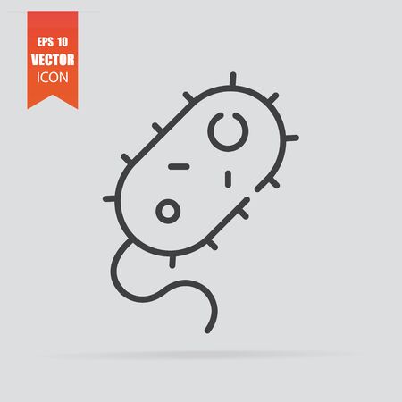 Bacteria icon in flat style isolated on grey background. For your design. Vector illustration.のイラスト素材