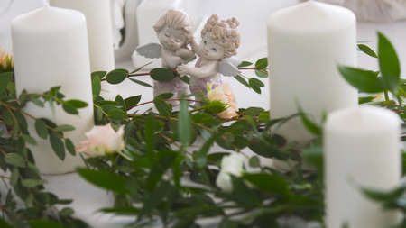 wedding decorations with flowers. Wedding Ceremony Scene.の写真素材