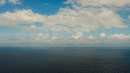Blue sea surface and tropical islands Pescador, top view. Blue sea surface with waves. Moalboal, Philippinesの写真素材