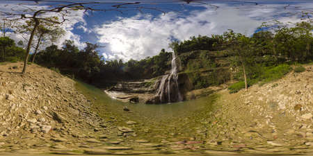 Can umantad Falls in the tropical jungle, Bohol, Philippines. Waterfall in the tropical forest. 360...