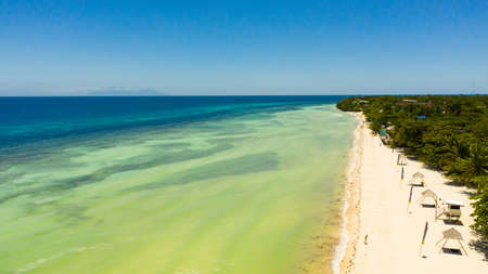Beautiful tropical island with sand beach. Bohol, Anda, Philippines.