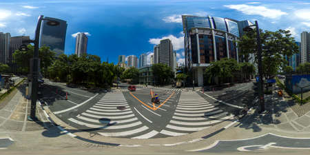 January 5 2020: A Manila: Populous city of Manila, the capital of the Philippines with skyscrapers, streets and buildings.Bonifacio Global City. Travel vacation concept. 360VR.のeditorial素材