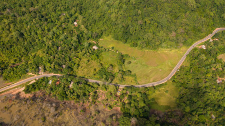 Top view of rice fields and agricultural land in the countryside. Sri Lanka.の写真素材