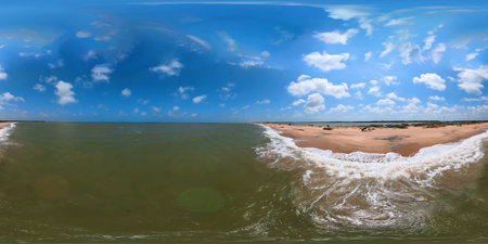 Tropical landscape with a beautiful beach top view. Kalpitiya, Sri Lanka.