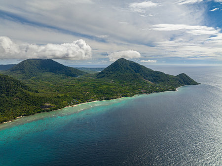 Weh island with jungle and blue sea. Aceh, Indonesia.の写真素材