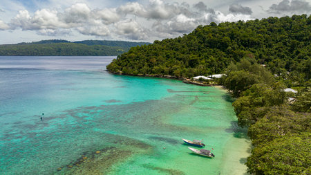 Tropical islands and bays with lagoons in the tropics. Weh Island. Indonesia.の写真素材