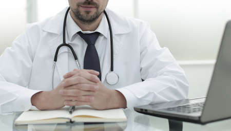 Doctor working in clinic patient consultationの写真素材
