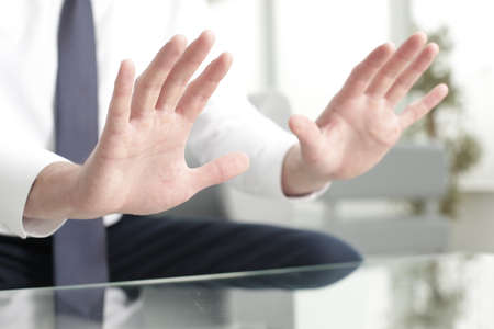 The manager works in the office. Favorable negotiation conceptの写真素材