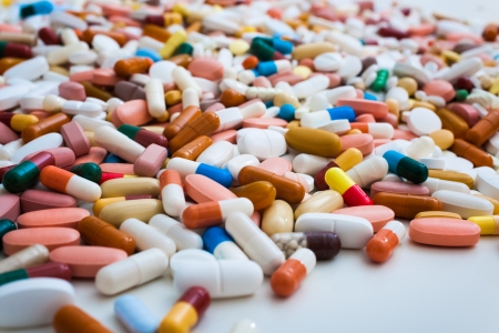 Heap of the colorful pills. medical backgroundの写真素材