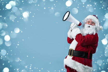 Santa Claus shouting using megaphoneの写真素材