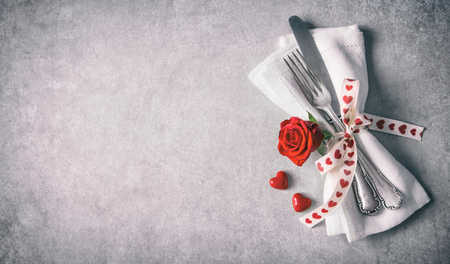 Valentines day table place setting.の写真素材