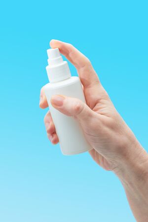 Antibacterial sanitizer spray for hands.の写真素材