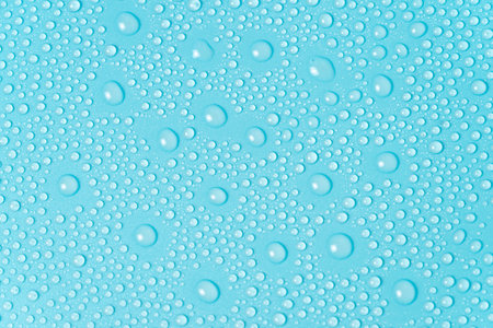 water drops on a blue backgroundの写真素材