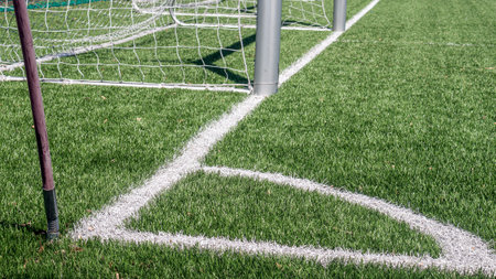 White markings on an artificial football field