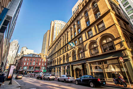 Street and buildings at downtown Boston, Massachusettsのeditorial素材