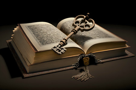 Book in the Shape of a Key Representing Knowledge - Generative AIの素材