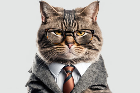 Cat in a Business Suit with Cool Glasses - Generative AIの素材