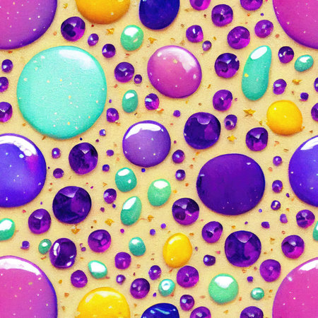 Boho Cute Children's Art with Sparkle and Glitter in Purple and Yellow - Generative AIの素材