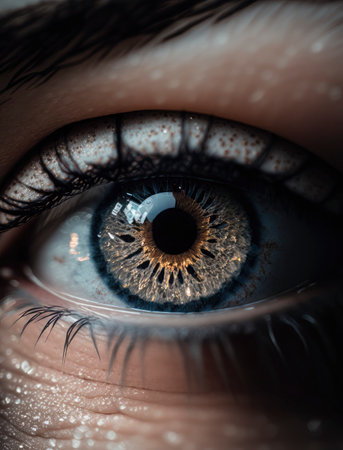 Close-up of a beautiful female eye. Macro photography. Selective focus.の素材