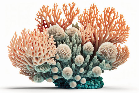 Beautiful and Rare Corals on White - Generative AIの素材