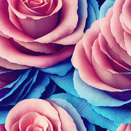 Seamless Repeating Texture Opalescent Roses Hyper-Colour - Generative AIの素材