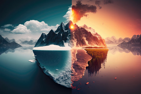 The Impact of Global Warming on the Environment. Generative AIの素材