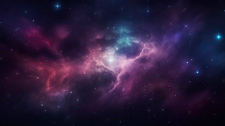 Cosmic Clouds and Beautiful Universe Night Sky Background for Posters and Web. Generative AIの素材