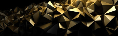 Golden Geometric Polygonal Background for Web and Print Design. Generative AIの素材