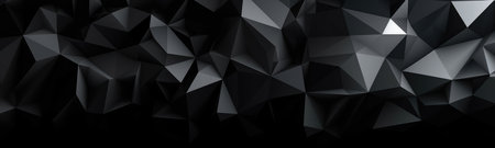 Polygonal Black and White Wallpaper with Gradient. Perfect for Modern Interiors. Generative AIの素材
