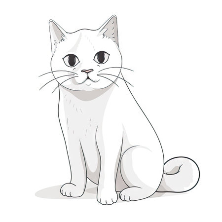 Fluffy Cat Sitting Upright. Perfect for Greeting Cards and Posters. Generative AIの素材