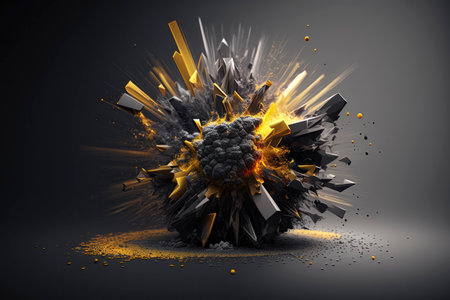 Vibrant Burst of Grey, Yellow, and Black Colors for Web Design. Generative AIの素材