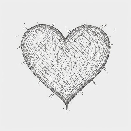 Love in Thin Line: Hand-Drawn Heart Sketch Icon and Doodle for Romantic Designs. Generative AIの素材